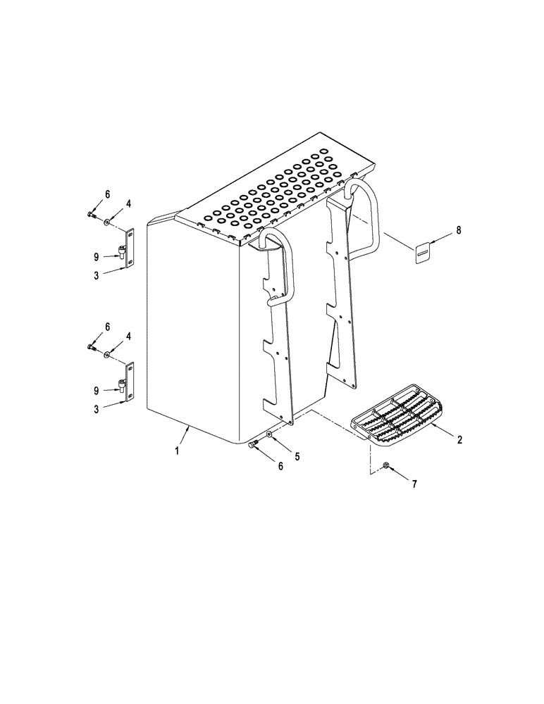 Схема запчастей Case IH STEIGER 335 - (09-30) - BATTERY DOOR ASSEMBLY (09) - CHASSIS