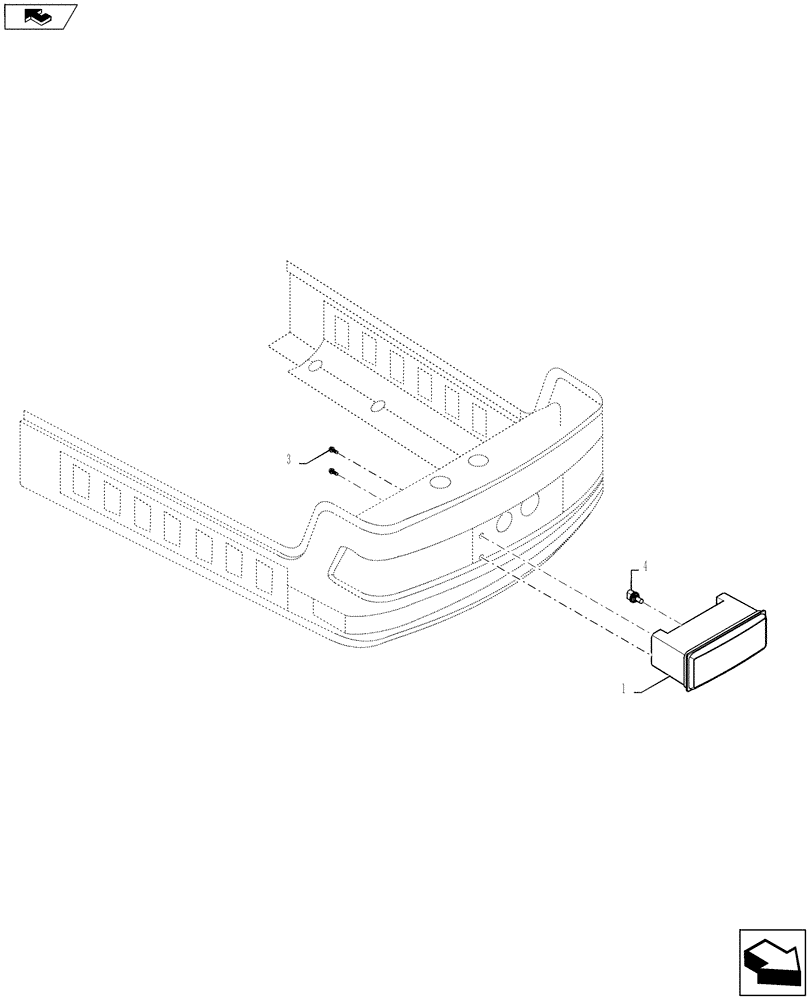 Схема запчастей Case IH 4430 - (55.404.02) - CENTER HEADLIGHT, HALOGEN, STANDARD (55) - ELECTRICAL SYSTEMS