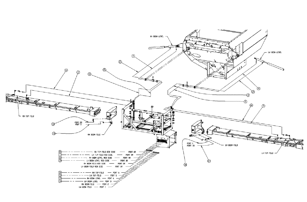 Схема запчастей Case IH 438 - (01-018) - CONVEYORS HOSE GROUP Basic Unit