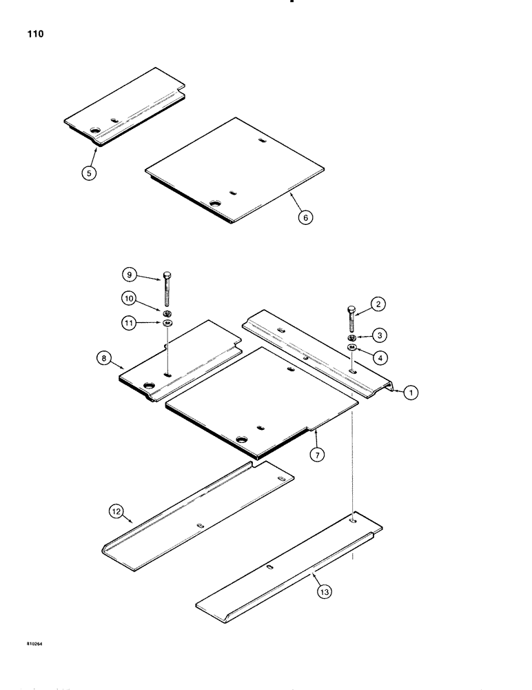 Схема запчастей Case IH 1816C - (110) - FLOOR PLATES AND CHAIN COVERS (09) - CHASSIS/ATTACHMENTS