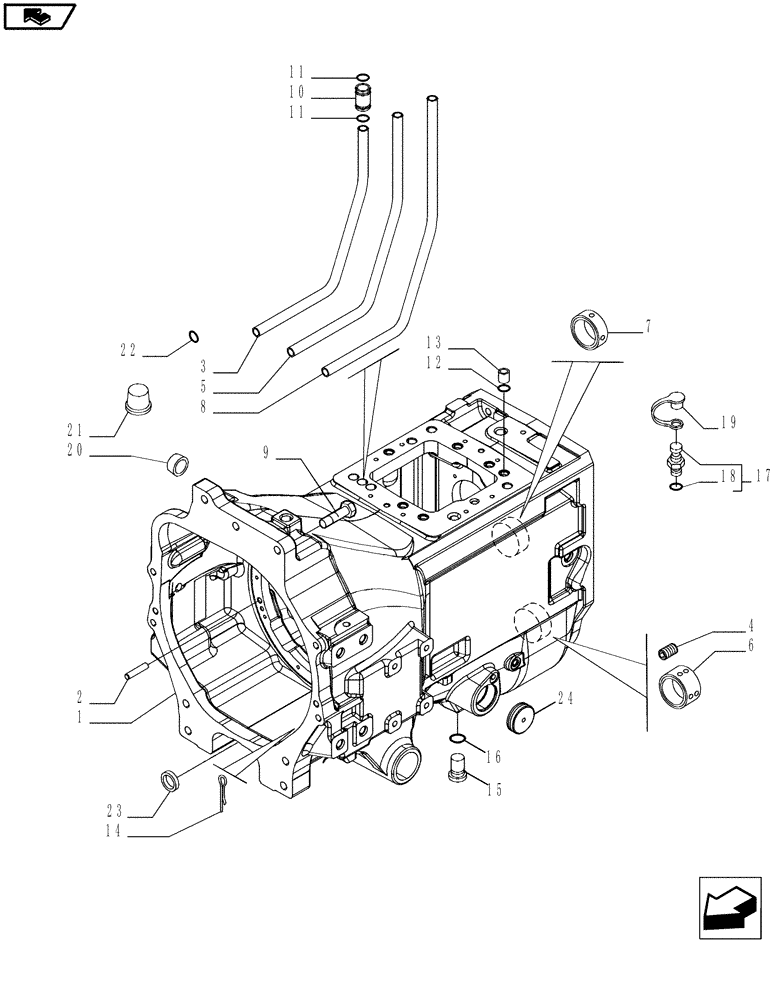 Схема запчастей Case IH MAGNUM 190 - (21.113.01[01]) - CLUTCH BOX ASSY, WITH POWERSHIFT TRANSMISSION (21) - TRANSMISSION