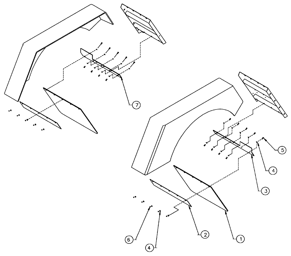 Схема запчастей Case IH FLX4375 - (10-006) - FRONT MUD FLAP GROUP Options