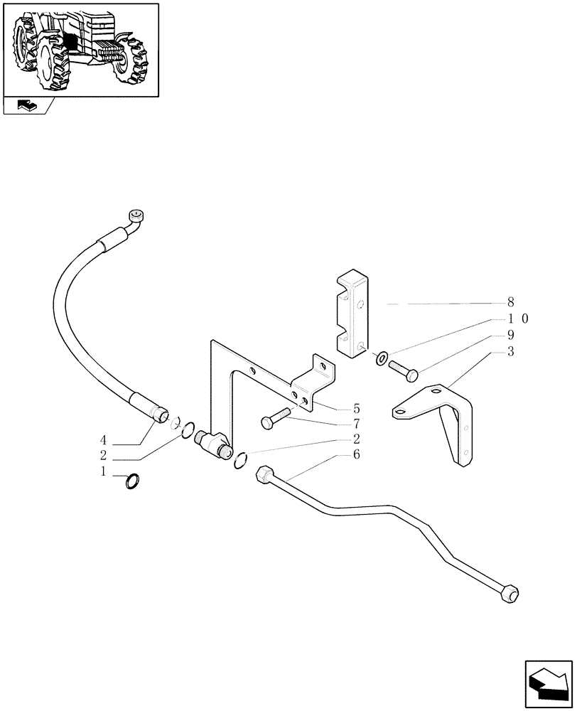 Схема запчастей Case IH PUMA 140 - (1.32.6/02) - FRONT AXLE W/MULTI-PLATE DIFF. LOCK AND STEERING SENSOR - PIPES (VAR.330408-330409) (03) - TRANSMISSION