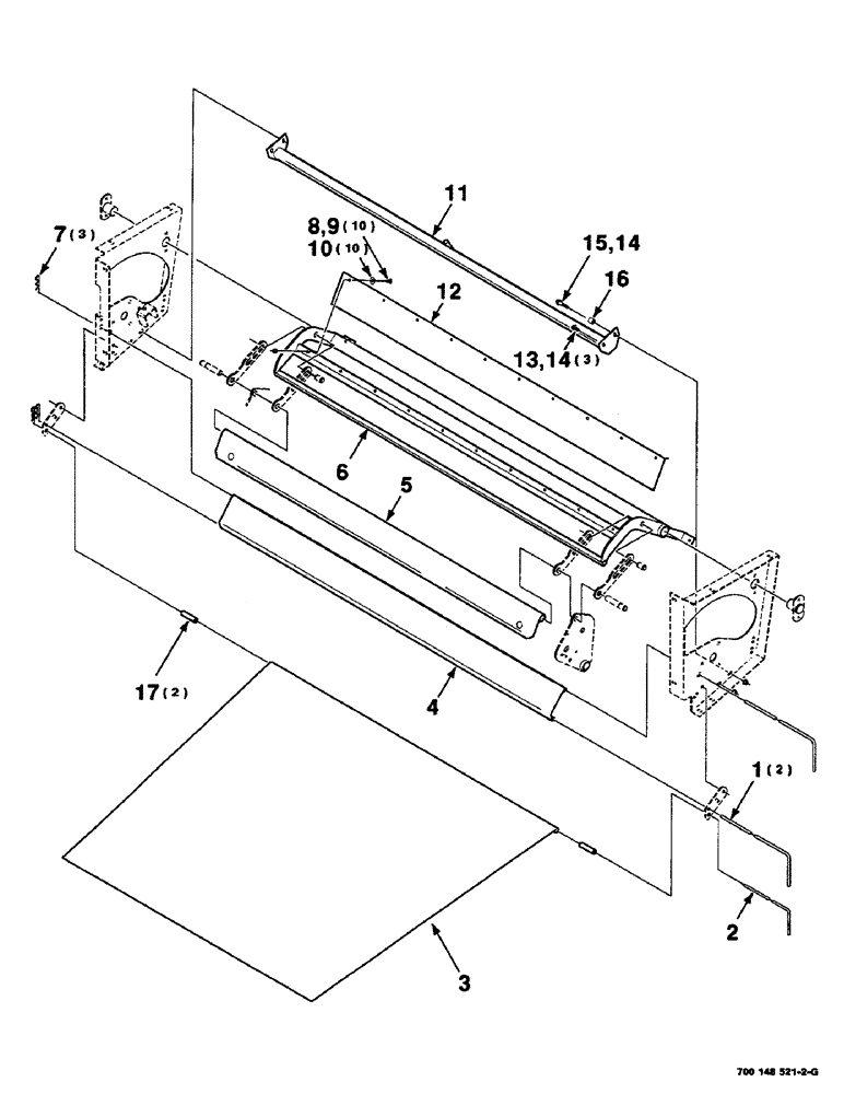 Схема запчастей Case IH RS551 - (7-38) - MESH WRAP CARRIAGE ASSEMBLY (12) - MAIN FRAME