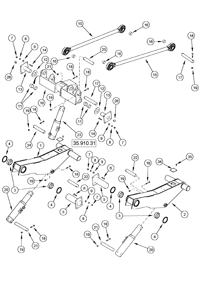 Схема запчастей Case IH 635 - (60.600.37) - DRUM LIFT ARMS (60) - PRODUCT FEEDING