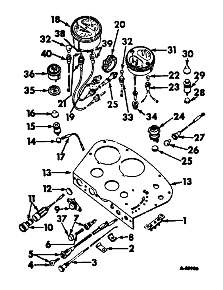 Схема запчастей Case IH 656 - (H-04) - CONTROLS, ENGINE CONTROLS AND INSTRUMENTS, INTERNATIONAL TRACTORS Controls