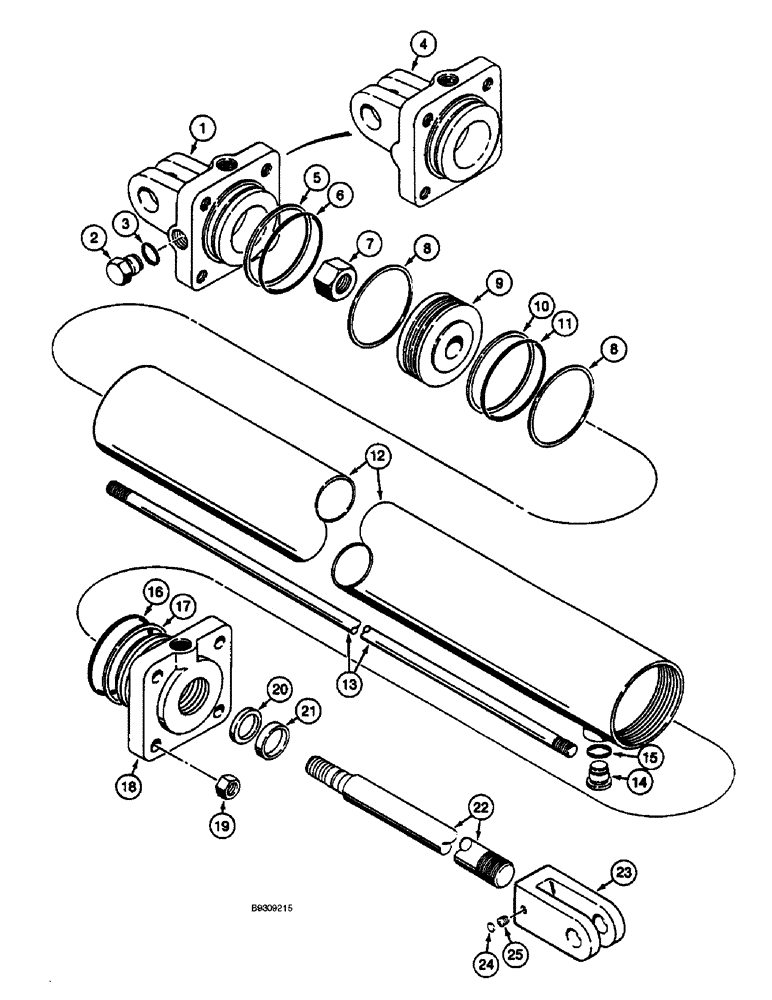 Схема запчастей Case IH 3900 - (8-10) - HYDRAULIC TRANSPORT CYLINDER, 3-1/2 INCH BORE X 8 INCH STROKE (08) - HYDRAULICS