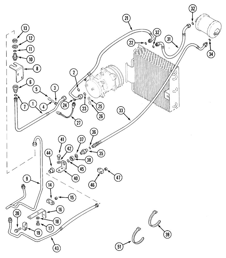 Схема запчастей Case IH 5130 - (2-026) - AIR CONDITIONING PIPES, - JJF1034499 (02) - ENGINE