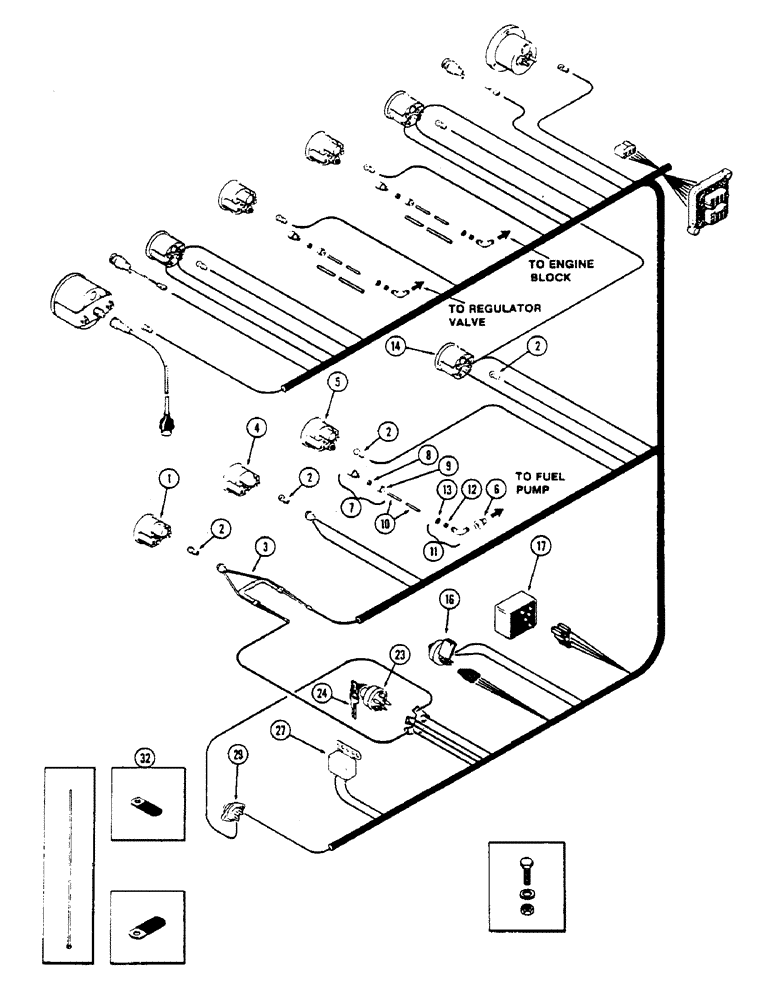 Схема запчастей Case IH 2670 - (080) - INSTRUMENTS AND WIRING, LOWER INSTRUMENTS, FIRST USED TRACTOR SERIAL NUMBER 8825001 (04) - ELECTRICAL SYSTEMS