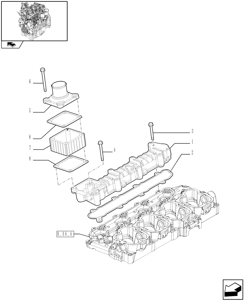 Схема запчастей Case IH FARMALL 60 - (0.07.1) - INTAKE MANIFOLD (01) - ENGINE