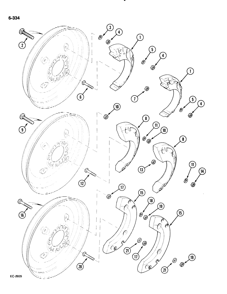 Схема запчастей Case IH 885 - (6-334) - WEIGHTS, REAR WHEEL, SPLIT TYPE (06) - POWER TRAIN