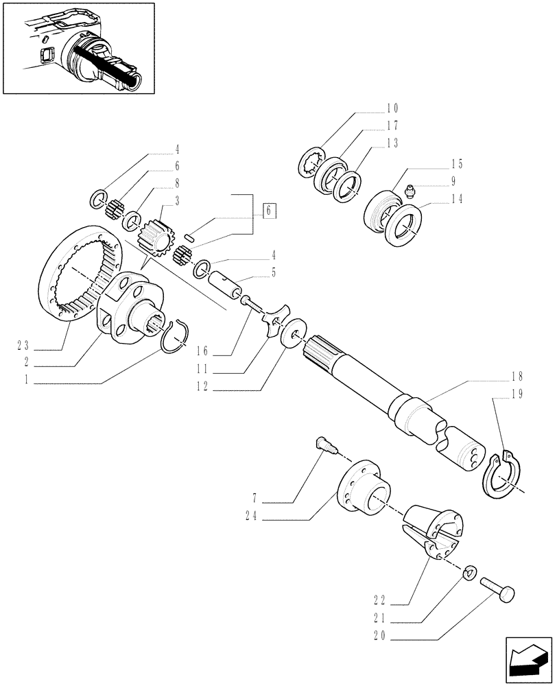 Схема запчастей Case IH MXM120 - (1.48.1/05) - (VAR.431/3) 112" LONG AXLE FOR STEEL DISK (05) - REAR AXLE