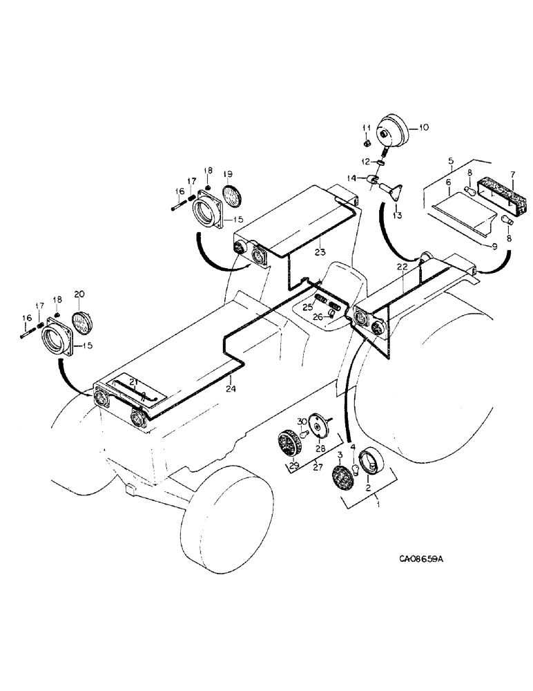 Схема запчастей Case IH 884 - (08-14) - TRACTOR LIGHTING AND CONNECTIONS, TRACTORS WITH FLAT TOP FENDERS (06) - ELECTRICAL