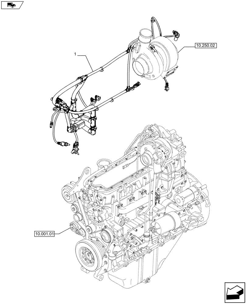 Схема запчастей Case IH F2CFE613F A010 - (55.100.05) - MOTOR ELECTRIC INSTALLATION (504385996) 