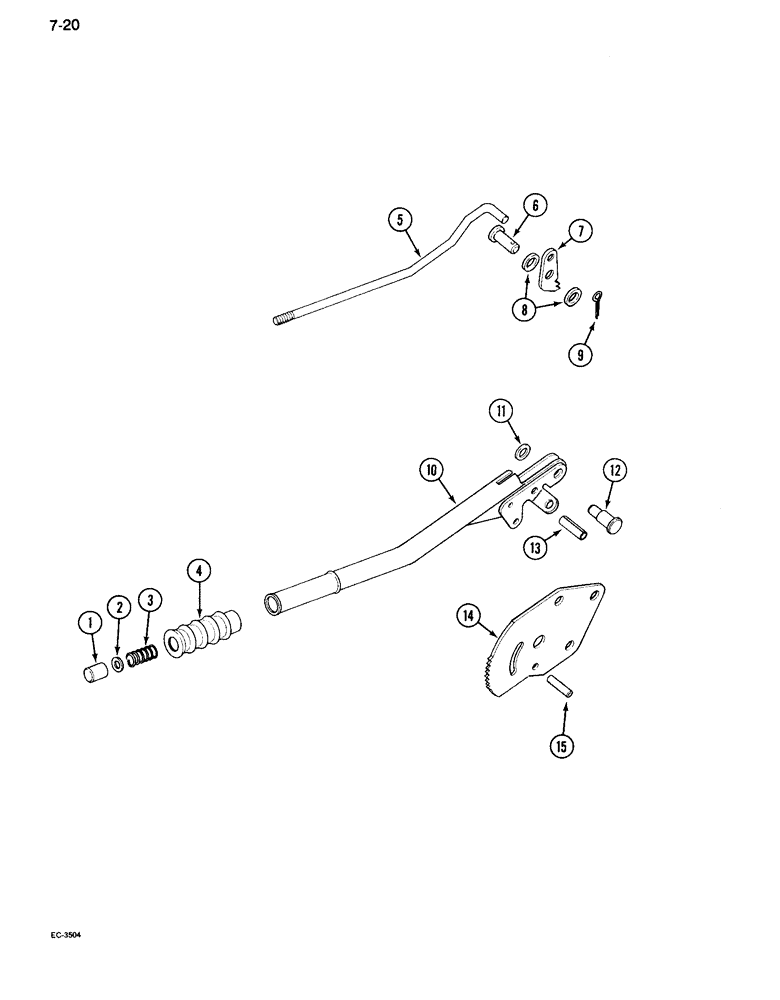Схема запчастей Case IH 995 - (7-20) - PARK BRAKE HAND LEVER (07) - BRAKES