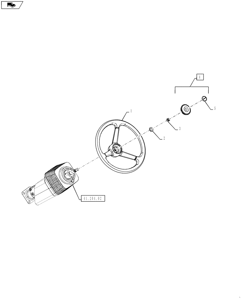 Схема запчастей Case IH STEIGER 550 - (41.204.01) - STEERING WHEEL (41) - STEERING