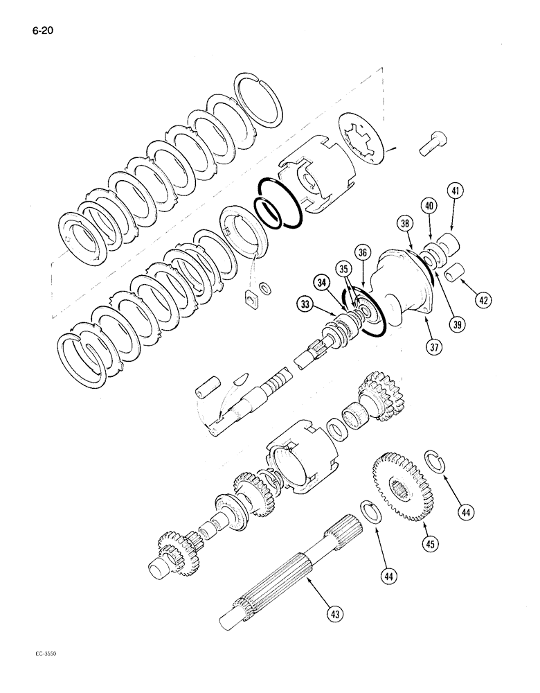 Схема запчастей Case IH 895 - (6-020) - SPEED TRANSMISSION, TWO SPEED POWER SHIFT ATTACHMENT (06) - POWER TRAIN