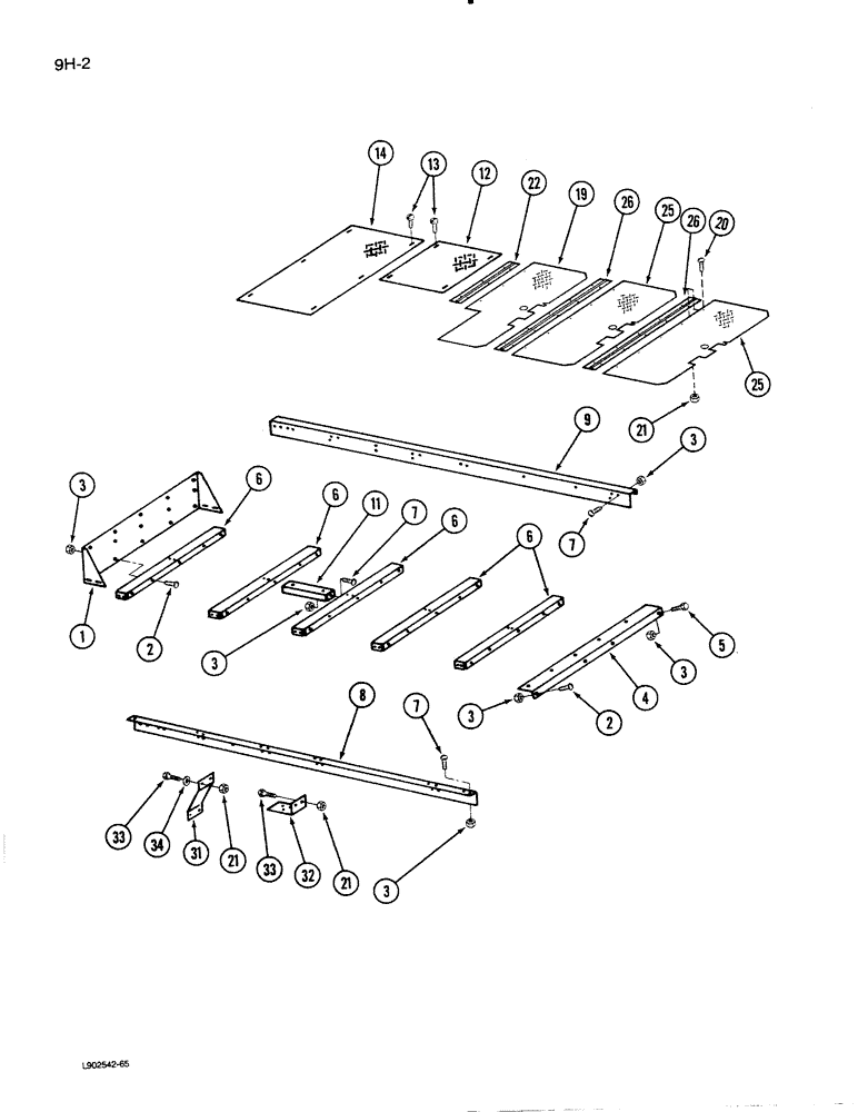 Схема запчастей Case IH 1620 - (9H-02) - ENGINE SERVICE DECK (12) - CHASSIS