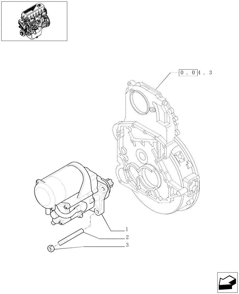 Схема запчастей Case IH F2BE0684A B003 - (0.36.0[01]) - STARTER MOTOR (99457805) 