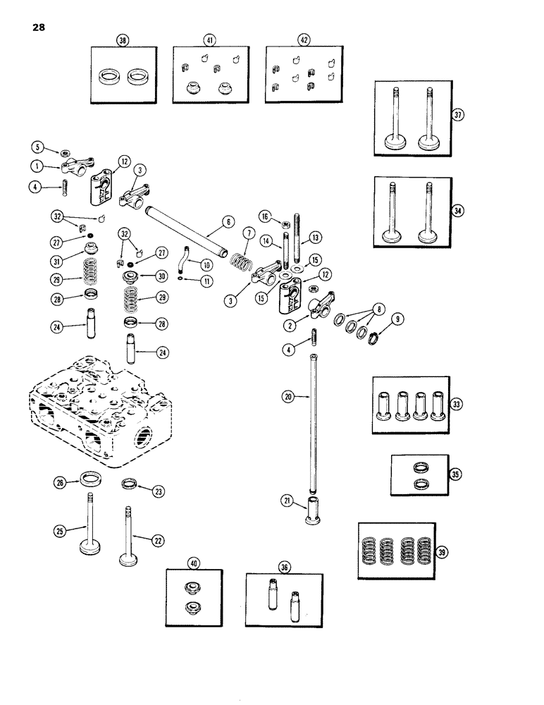 Схема запчастей Case IH 504D - (028) - VALVE MECHANISM, ENGINE LESS FUEL DEVICE, 504D NATURALLY ASPIRATED ENGINES (10) - ENGINE