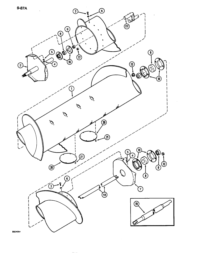 Схема запчастей Case IH 1010 - (9-087A) - AUGER, MODELS WITH AUGER DRIVE ON RIGHT-HAND SIDE OF HEADER, 9SPLIT KNIFE AND AUGER DRIVE) (58) - ATTACHMENTS/HEADERS