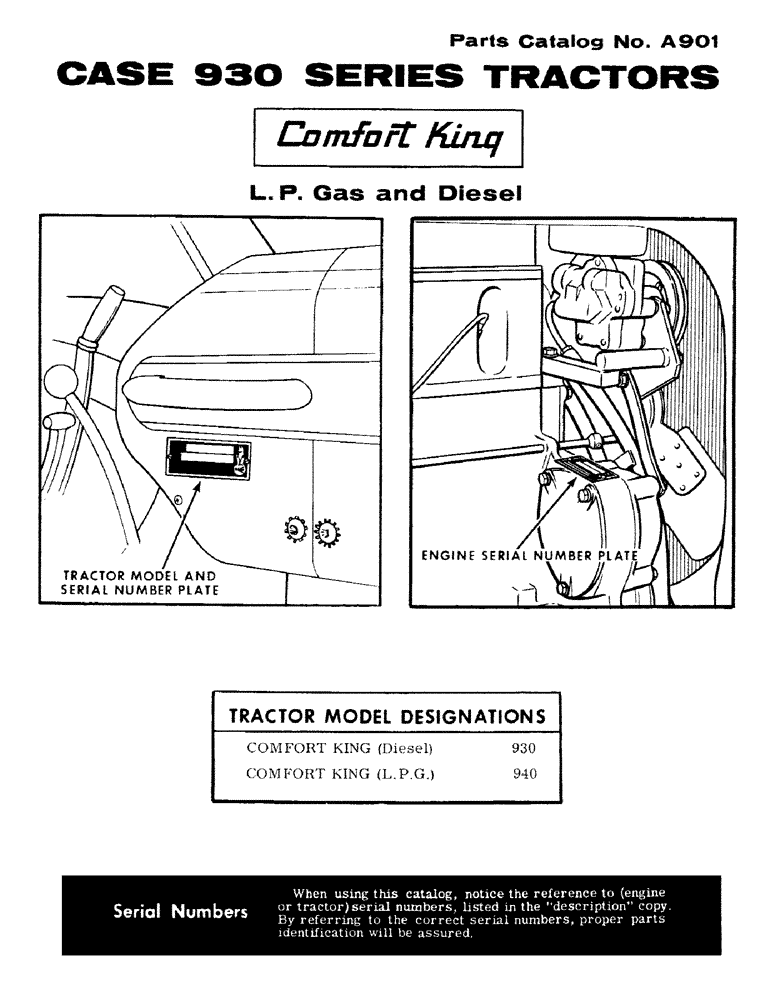 Схема запчастей Case IH 930-SERIES - (003) - CASE 930 SERIES TRACTORS, SERIAL NUMBER LOCATIONS (00) - PICTORIAL INDEX