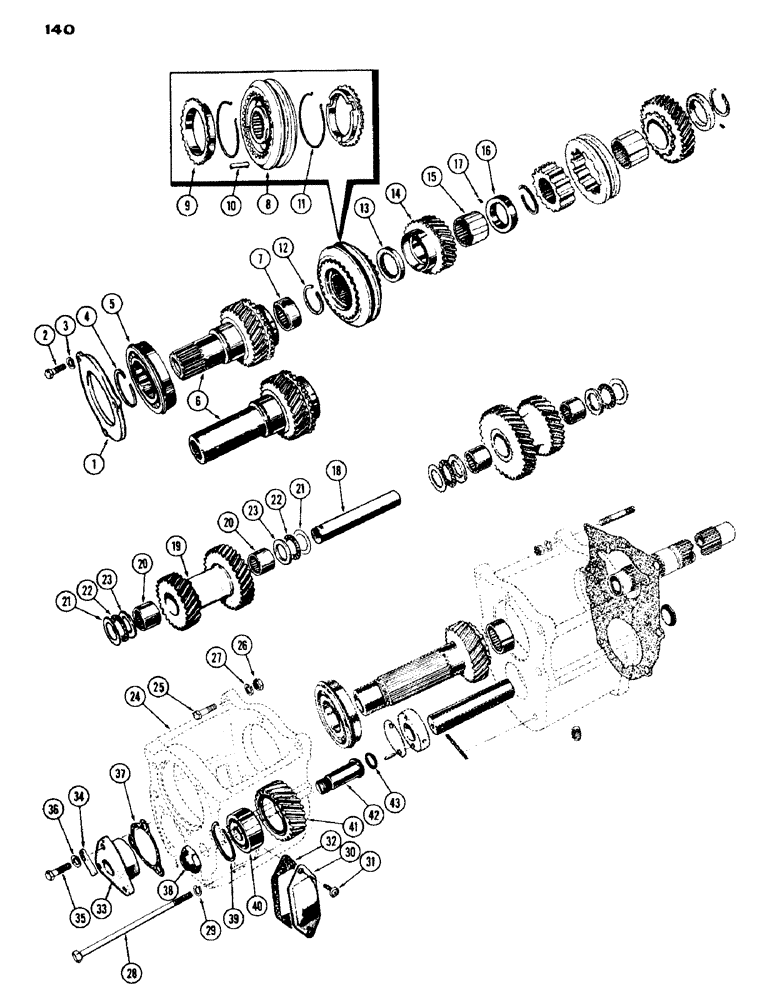 Схема запчастей Case IH 530 - (140) - SHUTTLE GEAR UNIT (06) - POWER TRAIN