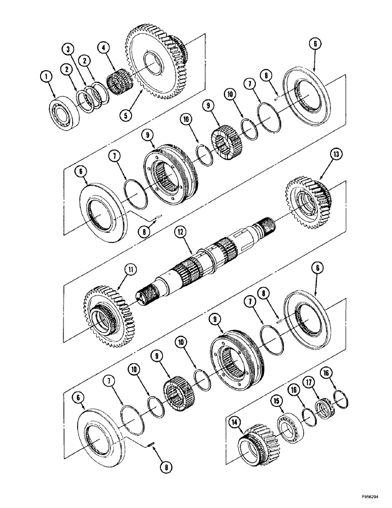 Схема запчастей Case IH 9350 - (6-096) - 24 SPEED SYNCHROSHIFT TRANSMISSION ASSEMBLY, FIFTH SHAFT ASSEMBLY (06) - POWER TRAIN