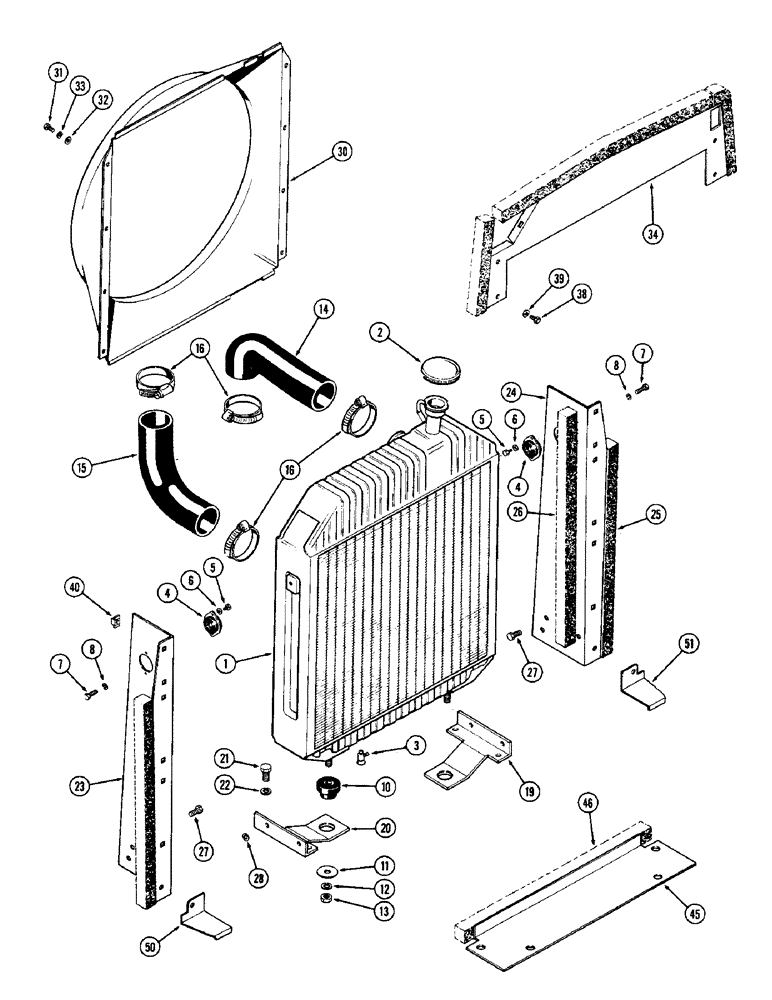 Схема запчастей Case IH 1370 - (002) - RADIATOR AND ATTACHING PARTS, (504BDT) DIESEL ENGINE (02) - ENGINE