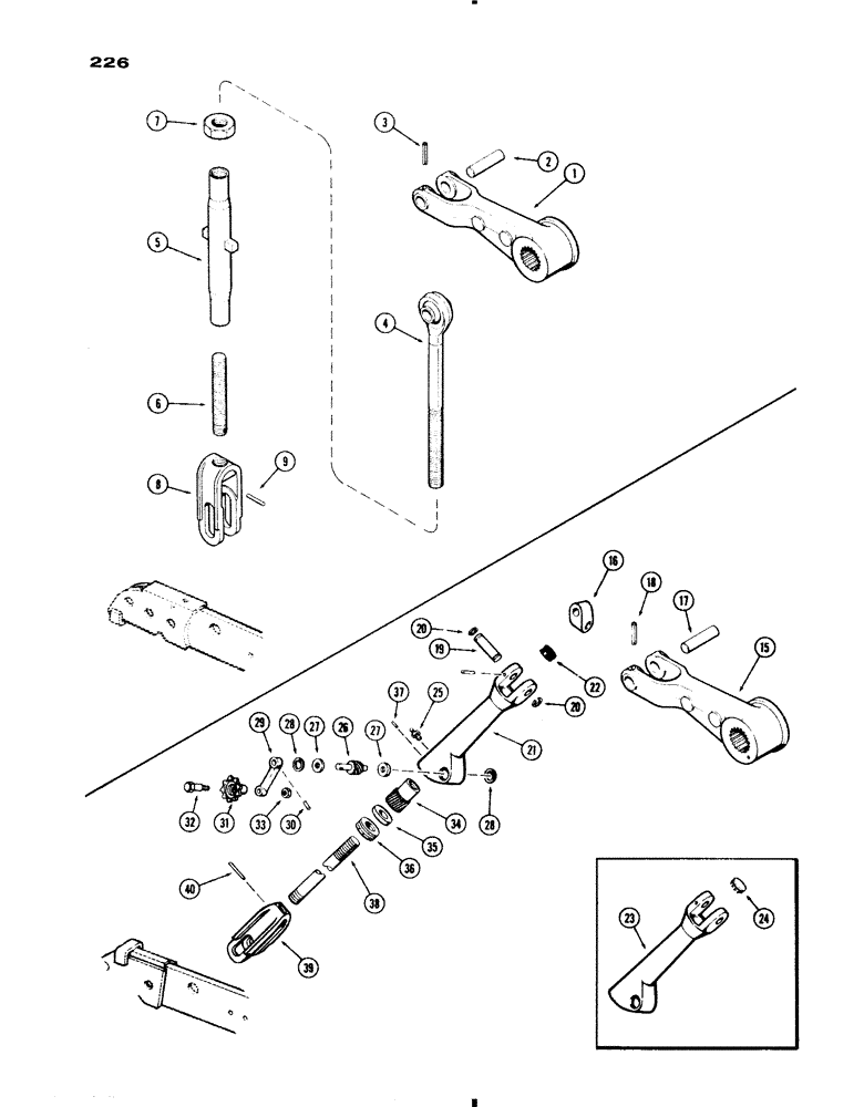 Схема запчастей Case IH 830-SERIES - (226) - THREE POINT HITCH, LIFT LINKS, USED BEFORE AND AFTER TRANS. S/N 2229995 (09) - CHASSIS/ATTACHMENTS