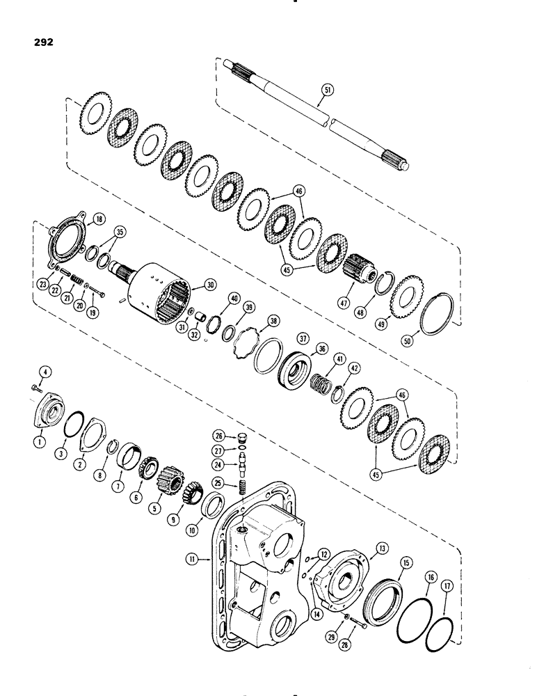 Схема запчастей Case IH 1270 - (292) - P.T.O. CLUTCH AND BRAKE, FIRST USED P.I.N. 8811146 (06) - POWER TRAIN