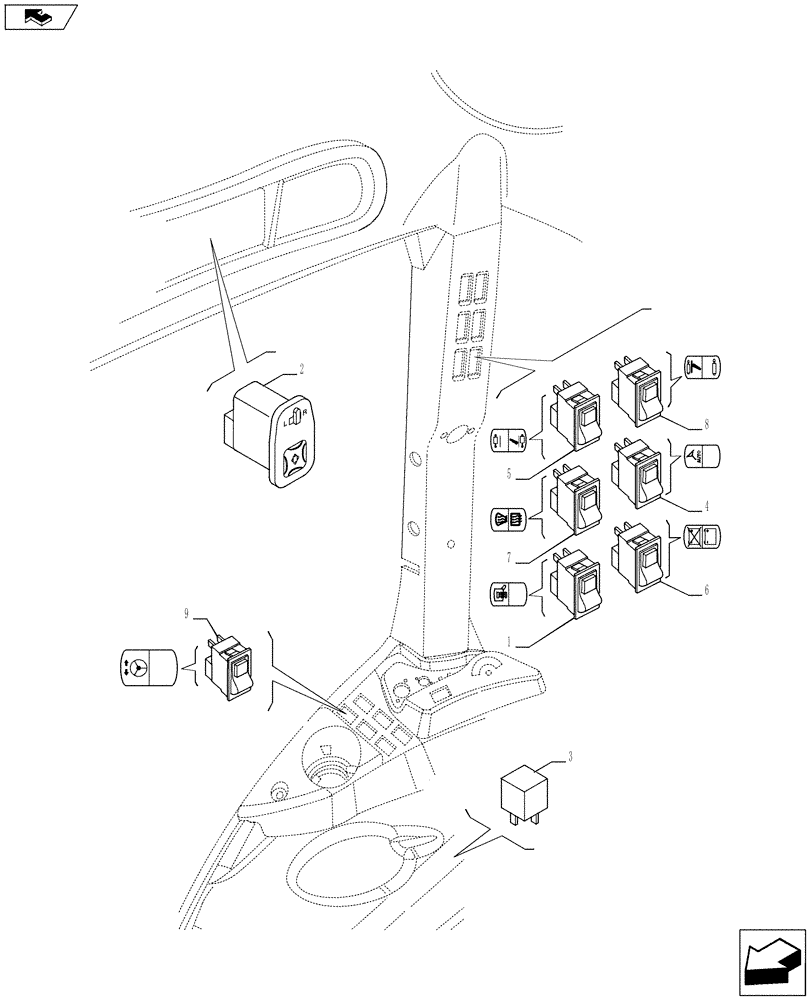 Схема запчастей Case IH PUMA 215 - (55.512.06) - VARIOUS SWITCHES AND RELATED PARTS (55) - ELECTRICAL SYSTEMS