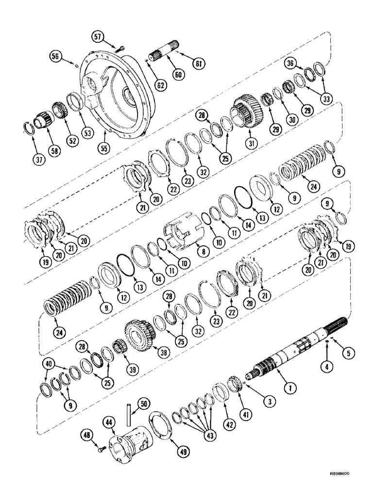 Схема запчастей Case IH MX270 - (6-018) - SPEED TRANSMISSION, INPUT SHAFT WITH CREEP SPEED (06) - POWER TRAIN