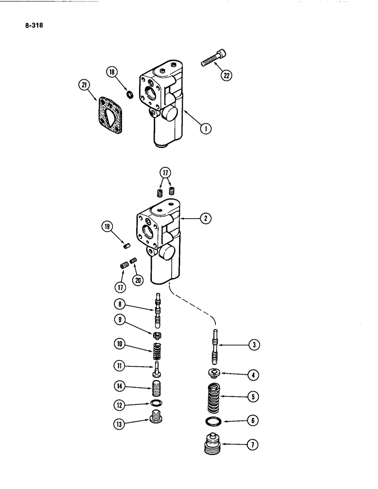 Схема запчастей Case IH 4494 - (8-318) - COMPENSATOR ASSEMBLY (08) - HYDRAULICS