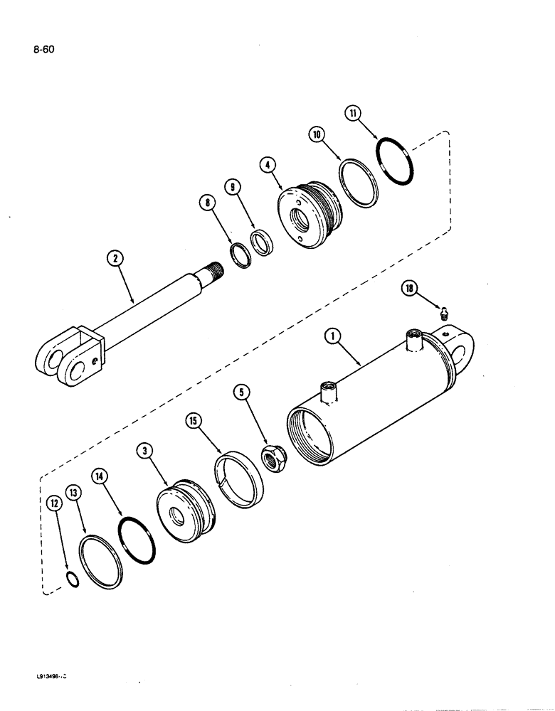 Схема запчастей Case IH 9270 - (8-060) - HITCH CYLINDER ASSEMBLY (08) - HYDRAULICS