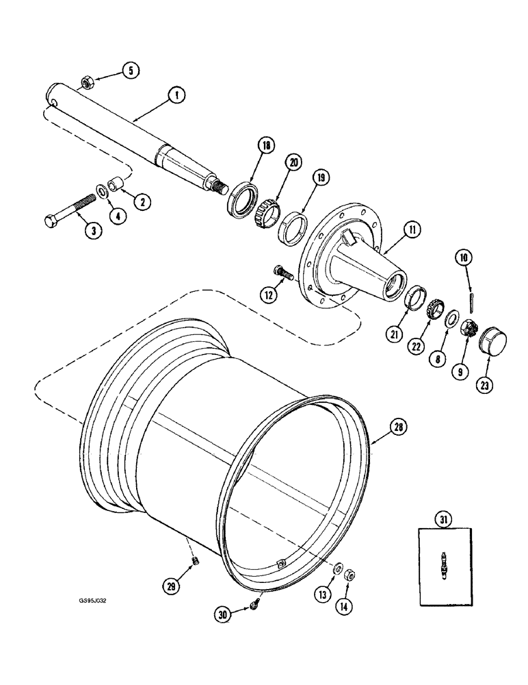 Схема запчастей Case IH 1682 - (9-010) - AXLE AND WHEELS (09) - CHASSIS ATTACHMENTS