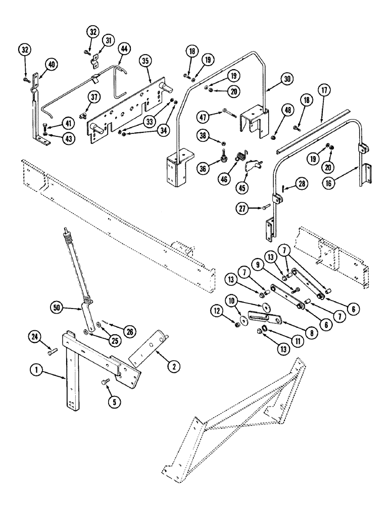 Схема запчастей Case IH 1896 - (9-346) - HOOD SUPPORTS, HINGE AND LATCH (09) - CHASSIS/ATTACHMENTS