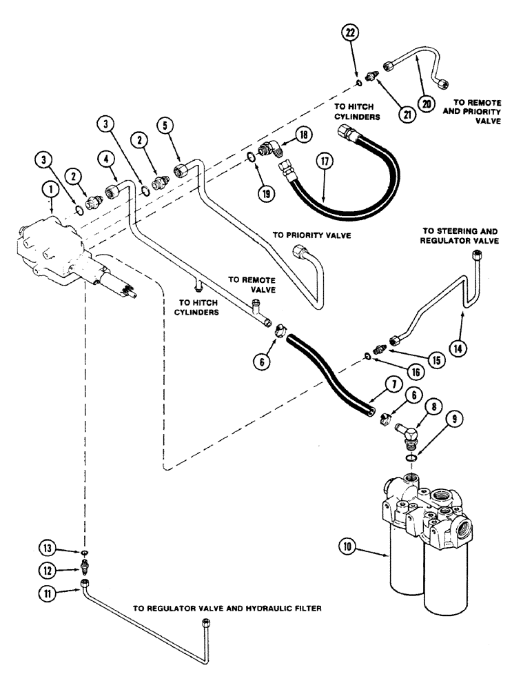 Схема запчастей Case IH 4694 - (8-362) - HITCH CONTROL VALVE CIRCUITRY, PRIOR TO P.I.N. 8865320 (08) - HYDRAULICS