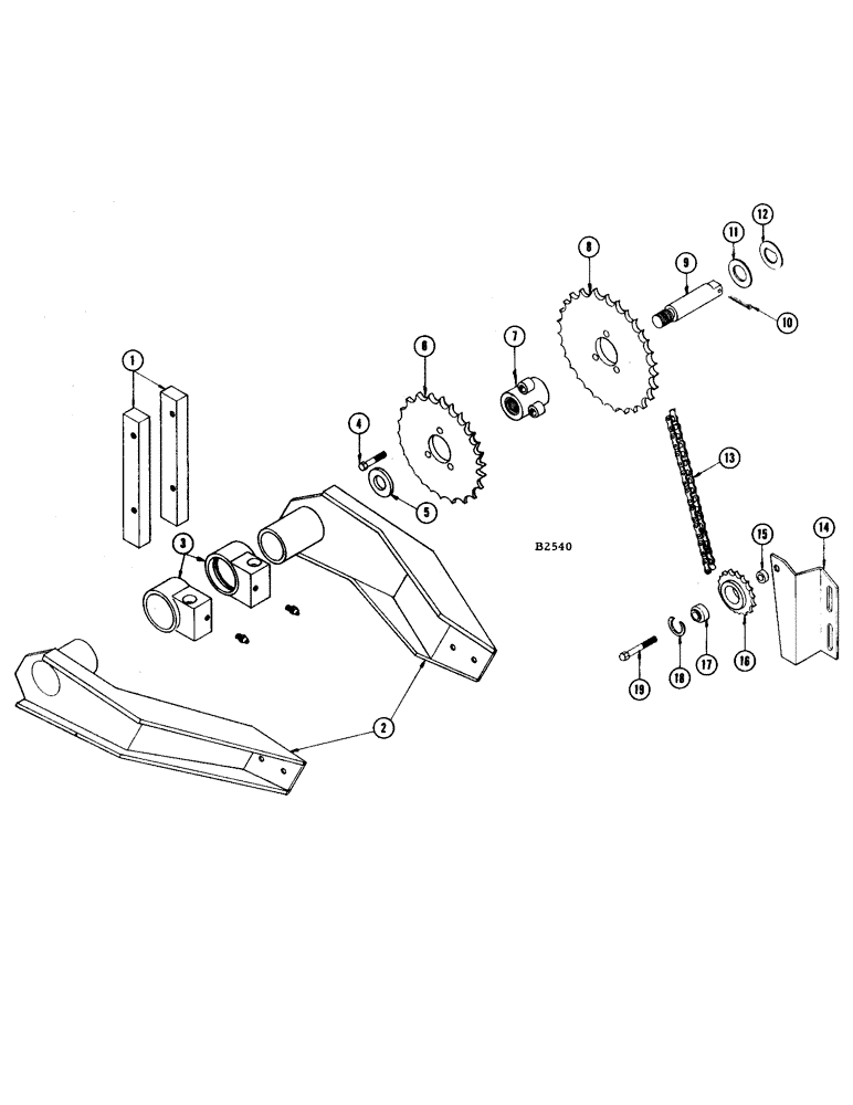 Схема запчастей Case IH 404 - (12) - HEADER DRIVE SPROCKETS AND PIVOT BRACKETS, 1160/1660/1665 - 4 ROW (58) - ATTACHMENTS/HEADERS