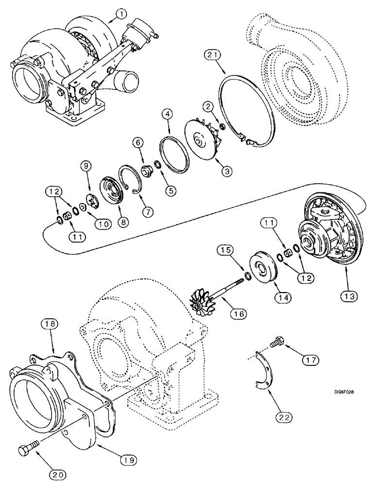 Схема запчастей Case IH 2188 - (2-31A) - TURBOCHARGER ASSEMBLY, 6TA-830 EMISSIONS CERTIFIED ENGINE, COMBINE P.I.N. JJC0191483 AND AFTER (01) - ENGINE