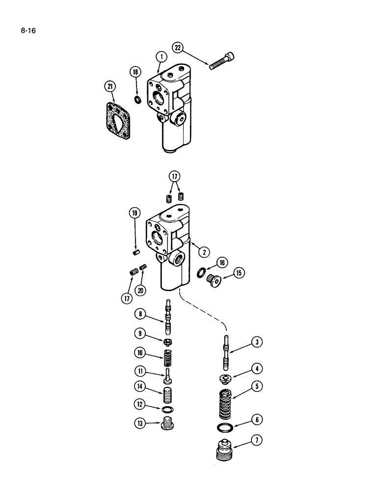 Схема запчастей Case IH 3394 - (8-16) - GEAR AND PISTON PUMP ASSEMBLY (08) - HYDRAULICS