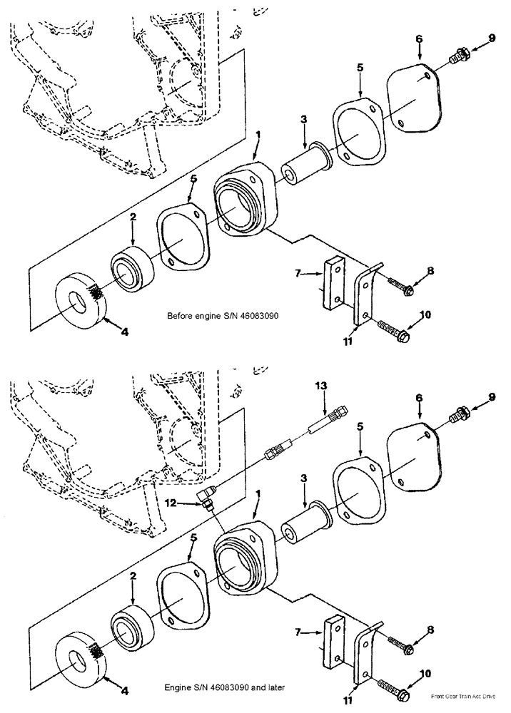 Схема запчастей Case IH SPX3310 - (03-021) - FRONT GEAR TRAIN ACCESSORY DRIVE (01) - ENGINE