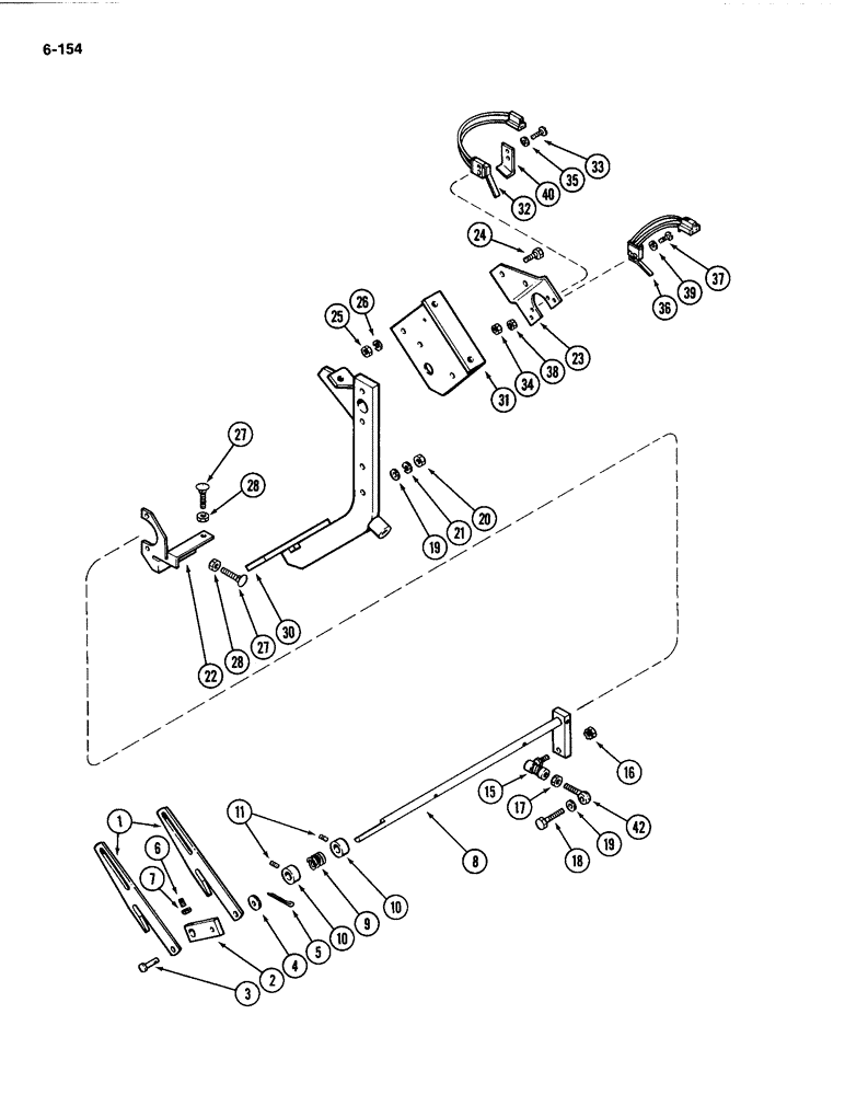 Схема запчастей Case IH 4494 - (6-154) - CLUTCH CROSS SHAFT AND MICRO SWITCHES (06) - POWER TRAIN