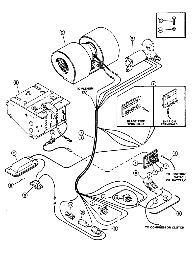 Схема запчастей Case IH 2670 - (518) - CAB, CONTROLS AND WIRING, USED BEFORE CAB SERIAL NUMBER 7864002 (09) - CHASSIS/ATTACHMENTS