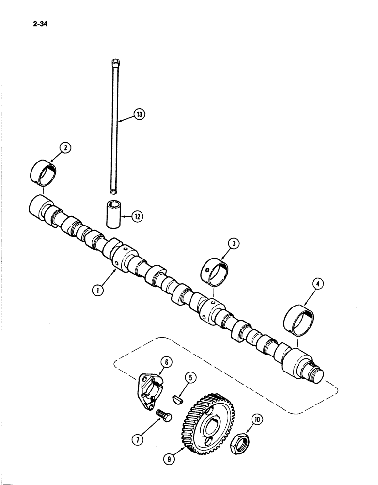 Схема запчастей Case IH 4894 - (2-34) - CAMSHAFT 674 CUBIC INCH DIESEL ENGINE (02) - ENGINE