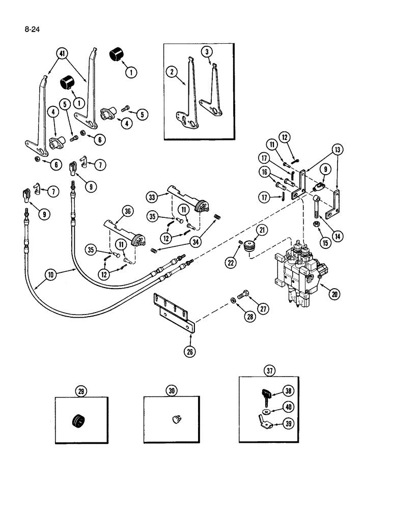 Схема запчастей Case IH 3594 - (8-024) - REMOTE HYDRAULIC CONTROLS, TWO CIRCUIT REMOTE (08) - HYDRAULICS