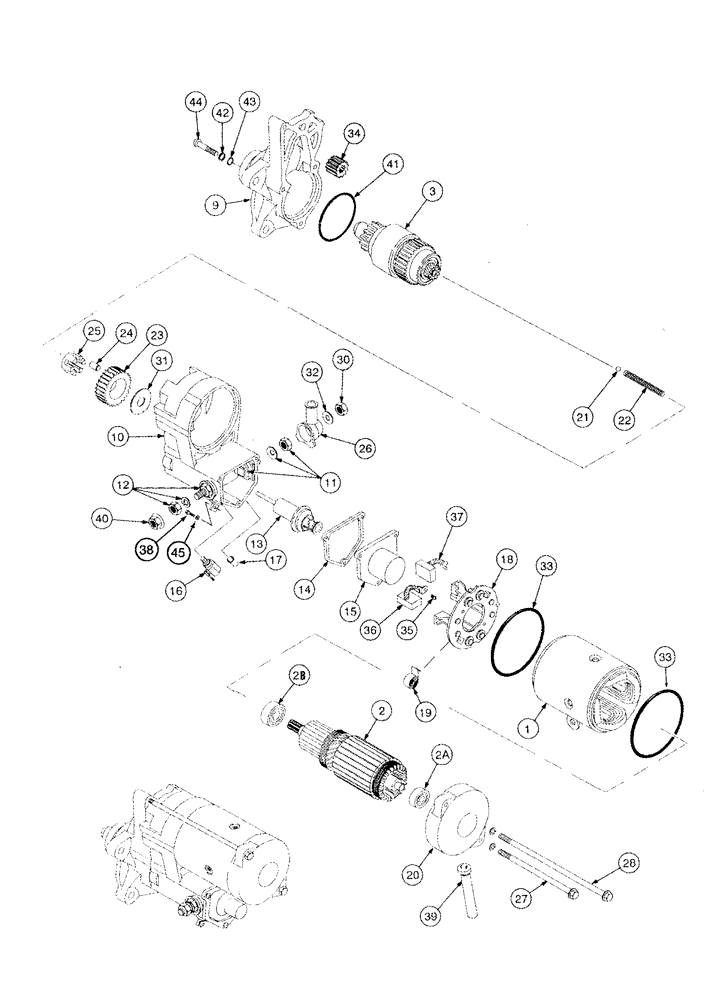 Схема запчастей Case IH PX240 - (04-04) - STARTER ASSEMBLY (04) - ELECTRICAL SYSTEMS