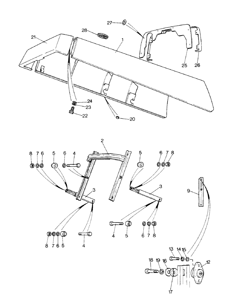 Схема запчастей Case IH 1390 - (N-04) - ENGINE HOOD & HINGE, 1290 PRIOR TO P.I.N. 11054201, 1390 PRIOR TO P.I.N. 11127048 (08) - SHEET METAL