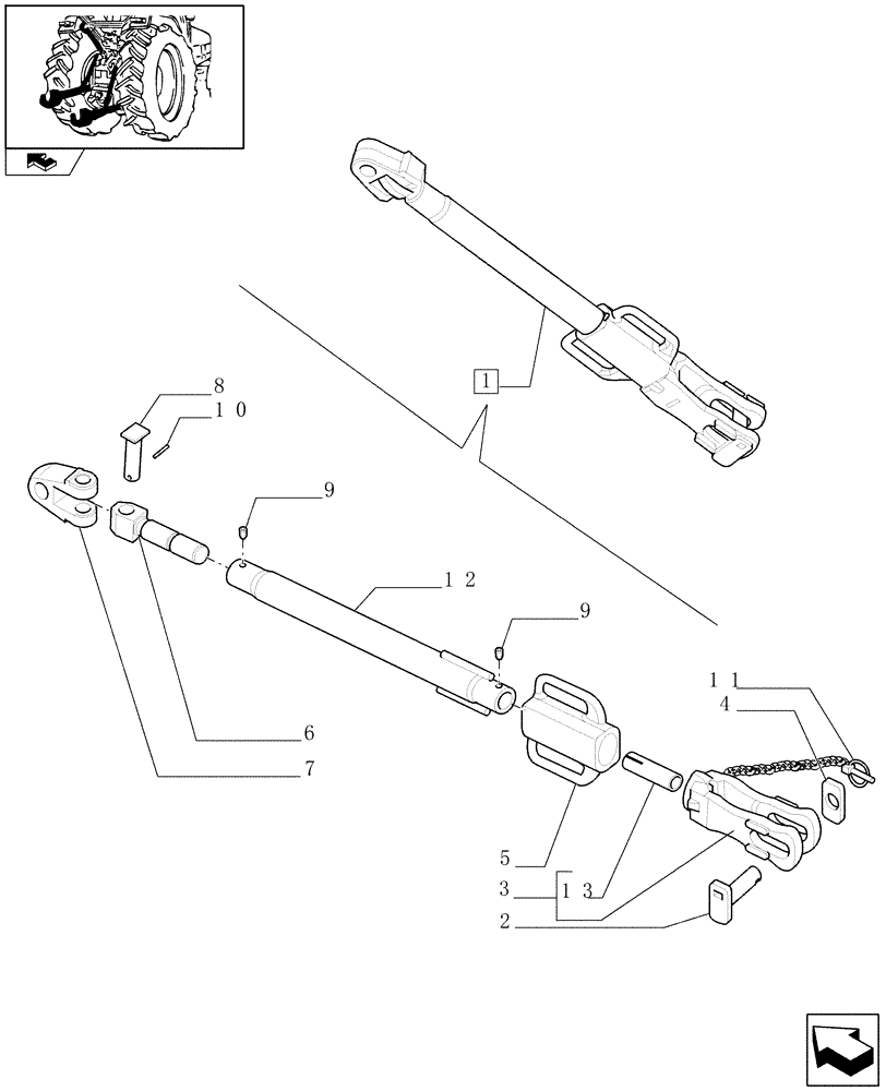 Схема запчастей Case IH PUMA 165 - (1.89.6/ C) - LIFT LINK ASSEMBLY BREAKDOWN (09) - IMPLEMENT LIFT