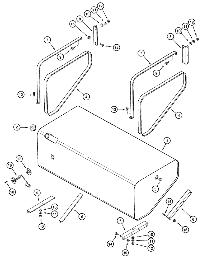 Схема запчастей Case IH 2388 - (03-10) - FUEL TANK - SUPPORTS BSN JJC0268799 (02) - FUEL SYSTEM